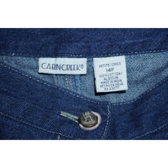 Vintage Cabin Creek Denim Button Front Skirt Dark Stonewash Size 14P NWT - Picture 3 of 6